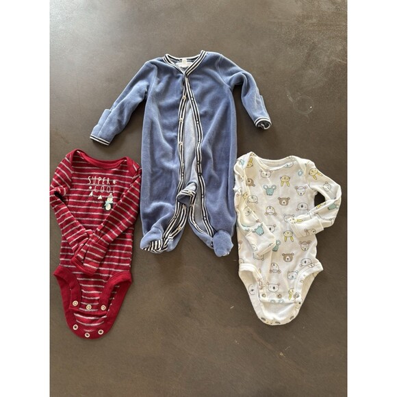 Starting Out Baby Boy Jumpsuit warm with feet Cotton Preppy size NB gift bundle - Picture 9 of 14